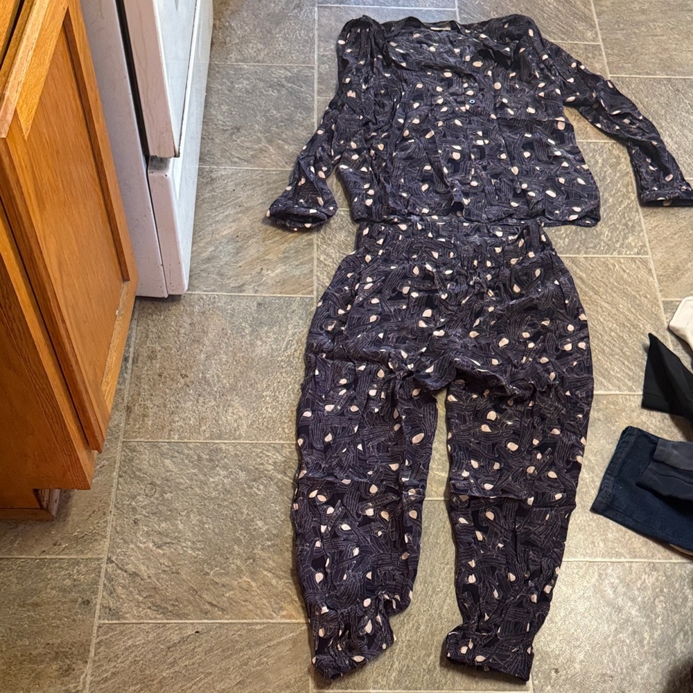 Women's Black and White Pajama Set
